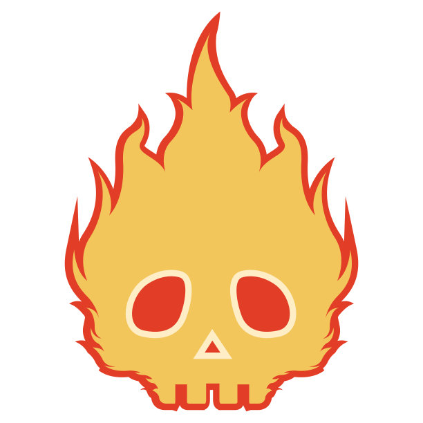 幽灵骷髅在火的图标图片下载