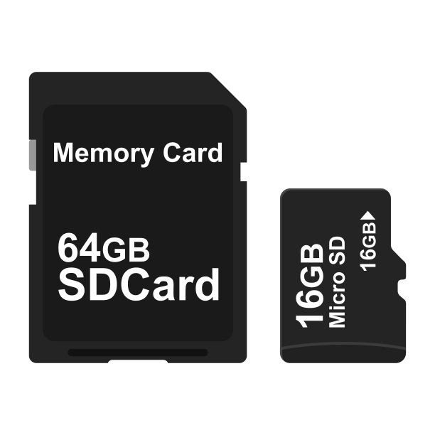SD和Micro SD存储卡隔离在白色背景上。矢量图图片下载
