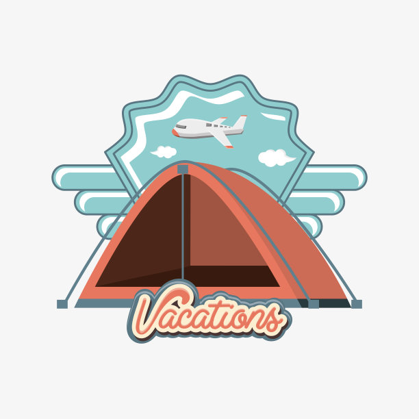 旅游度假与露营帐篷图标矢量插图图片下载