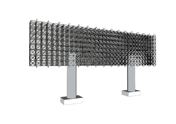 空白广告广告牌钢结构尺寸16 × 68米，约30米高，可用于广告设计或向公众发送信息或任何目的的公共关系或公关。图片下载