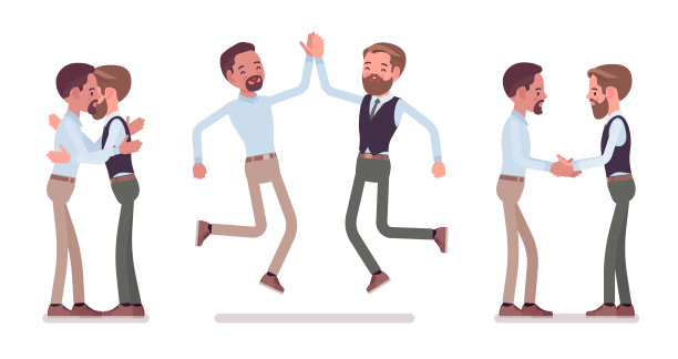 男性朋友见面、问候图片下载