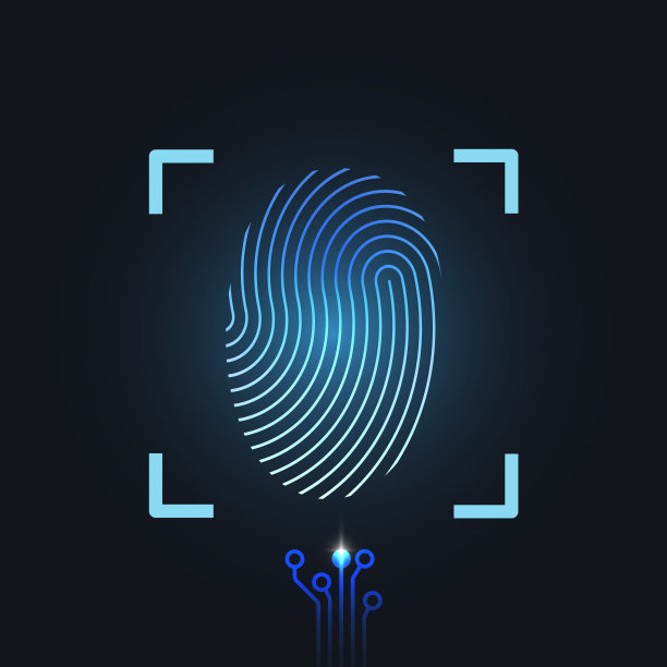 指纹扫描图标矢量插图图片下载