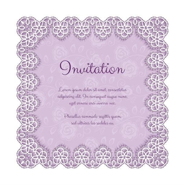 优雅蕾丝请柬图片下载