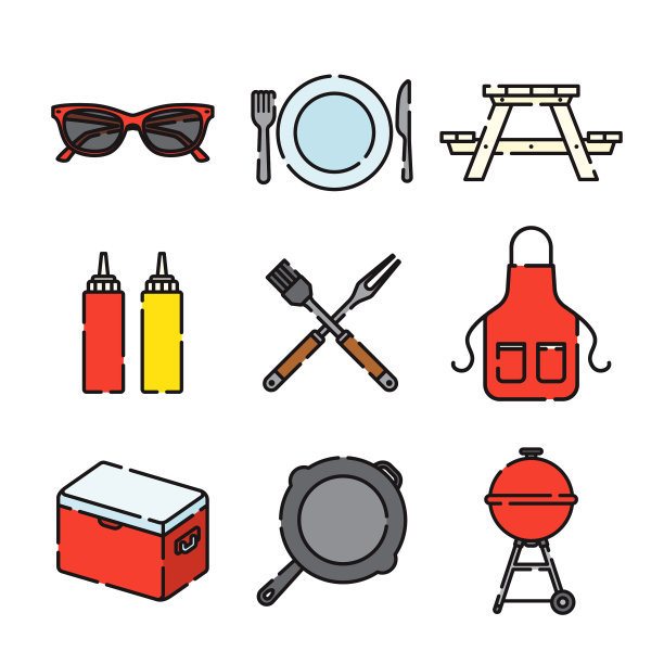 烧烤细线图标设置图片下载