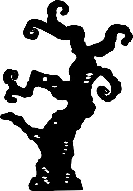 万圣节树插图图片下载