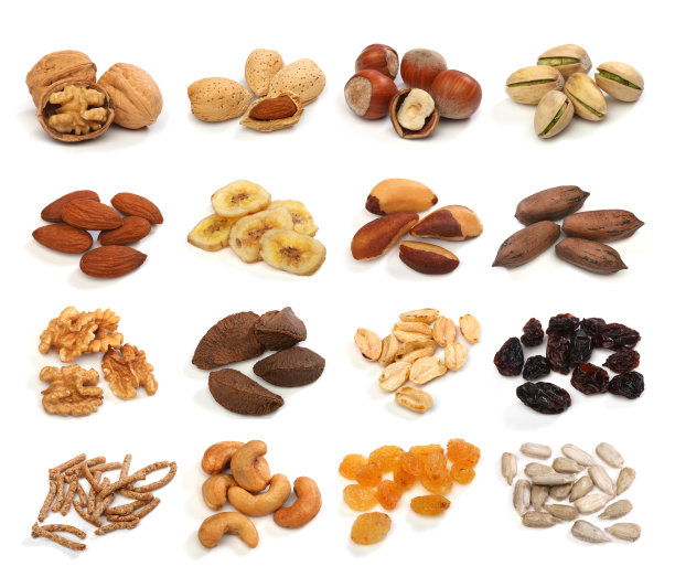 健康干果、谷物、种子和坚果合集图片下载