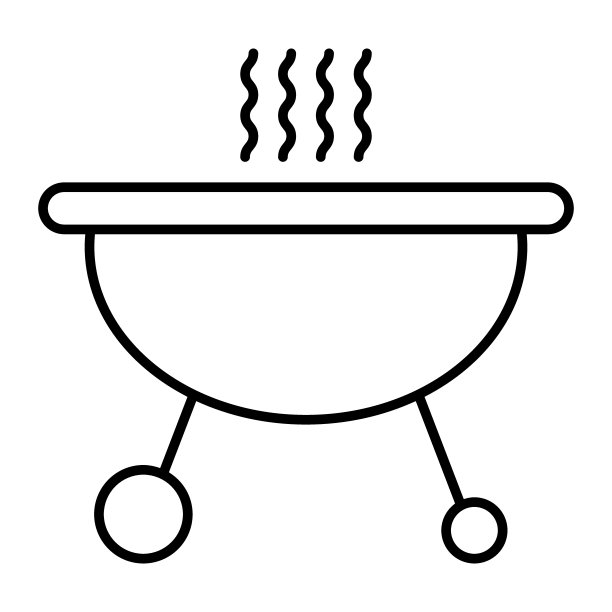 移动火盆细线图标。烧烤矢量插图孤立在白色。格栅轮廓风格设计，专为网页和应用程序。Eps 10。图片下载