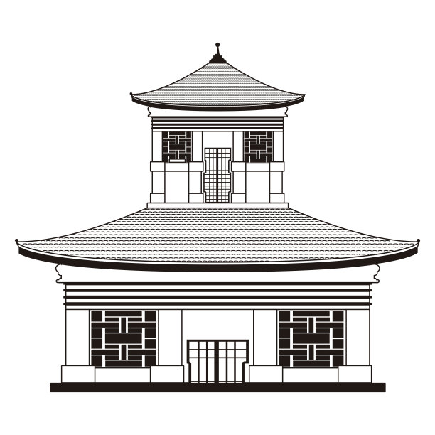 孤立的亚洲建筑图标图片下载