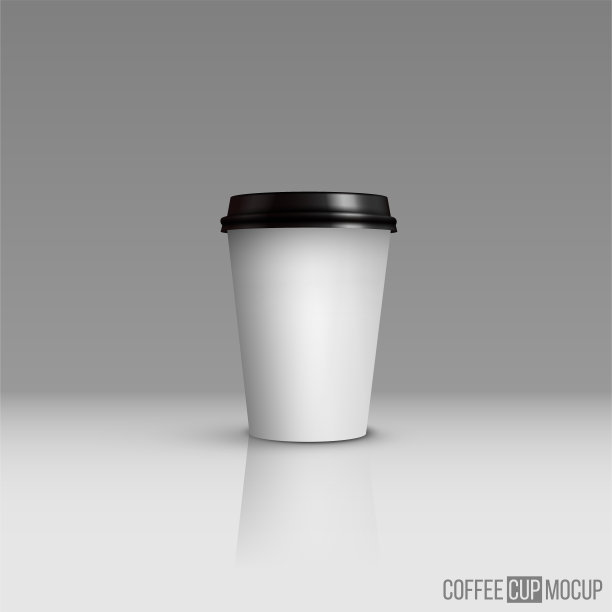 咖啡杯或茶杯模型。向量咖啡杯孤立在灰色背景。图片下载