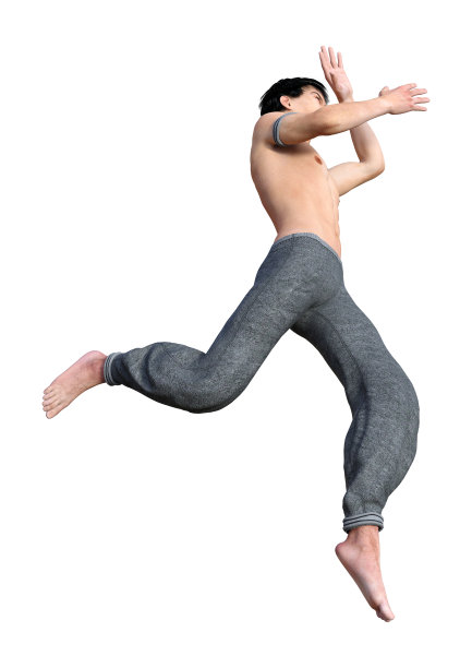 3D插图战斗和尚在白色图片下载