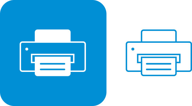 蓝色的打印机图标图片下载