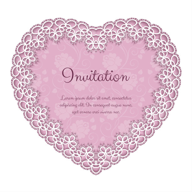 优雅蕾丝请柬图片下载