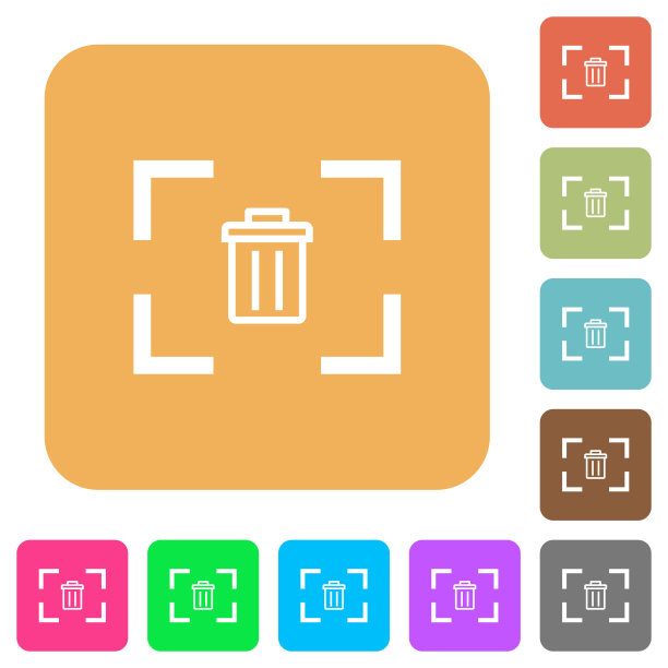 删除图像从相机圆角方形平面图标图片下载