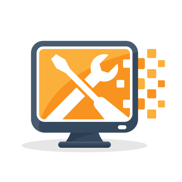 矢量图标插图采用数字通信技术的概念，关于修复和设置信息媒体图片下载