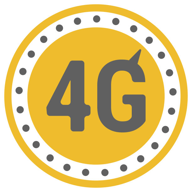 平坦的4g模板与速度表图标和波图片下载