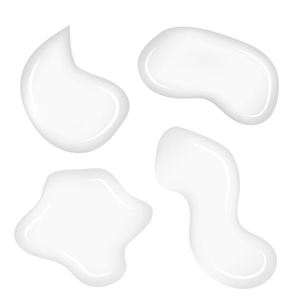 白色矢量奶油，流体，液体纹理孤立在白色背景与空白文本。散布形状的食品，酸奶，皮肤或头发护理产品，或其他美容商品的品牌。图片下载