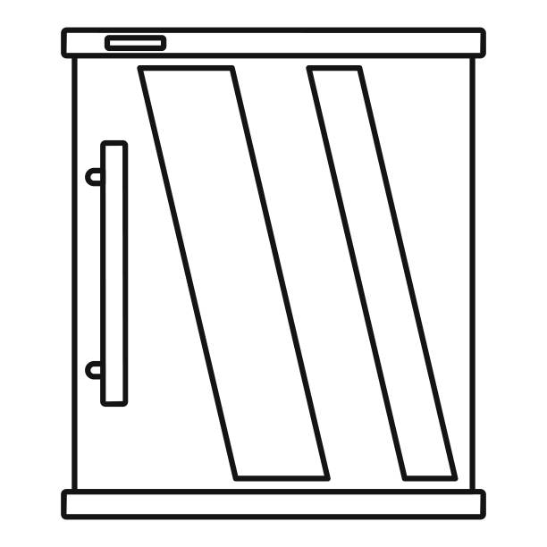 迷你冰箱图标，轮廓风格图片下载
