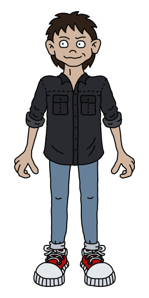 穿黑衬衫的滑稽男人图片下载