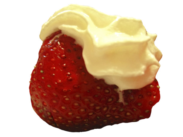 红色草莓和奶油孤立在白色背景上图片下载