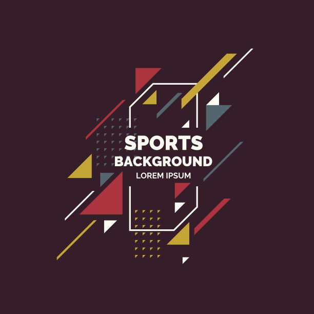 复古抽象几何背景。体育海报与扁平的数字。图片下载