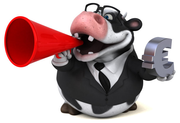 有趣的牛- 3D插图图片下载