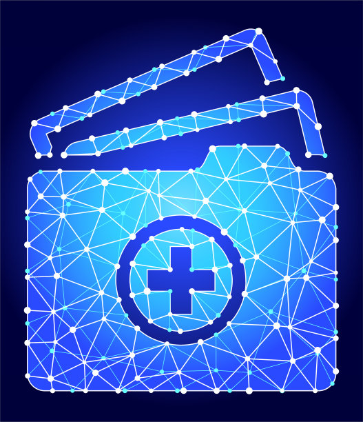 医疗记录蓝色三角形节点矢量模式图片下载