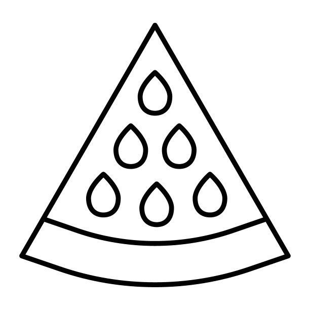 西瓜细线图标。西瓜叶矢量插图孤立在白色上。食物轮廓风格设计，专为网页和应用设计。Eps 10。图片下载