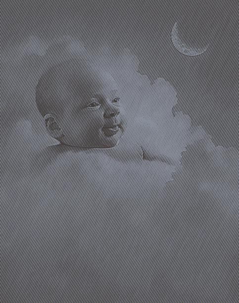 刚出生的女婴在云中休息图片下载