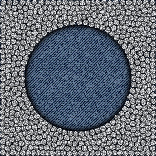 蓝色牛仔圆亮片框图片下载