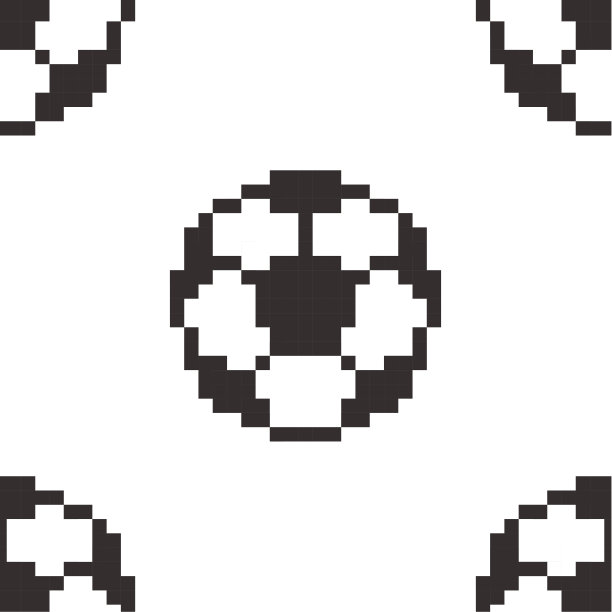 足球无缝图案，像素贴图足球艺术卡通复古游戏风格图片下载