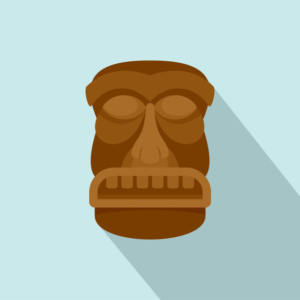 夏威夷偶像，扁平风格图片下载