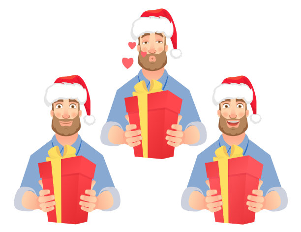 男人拿着红色的礼物盒图片下载