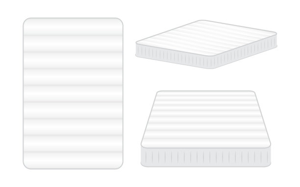 舒适的床垫睡觉。矢量图图片下载