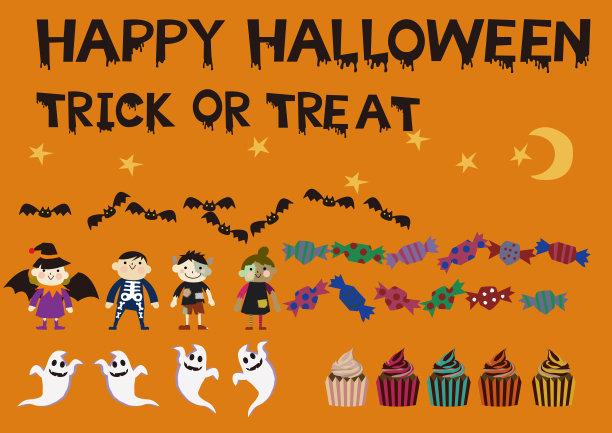 秋天收集材料。万圣节的材料收集。10月份的材料。图片下载