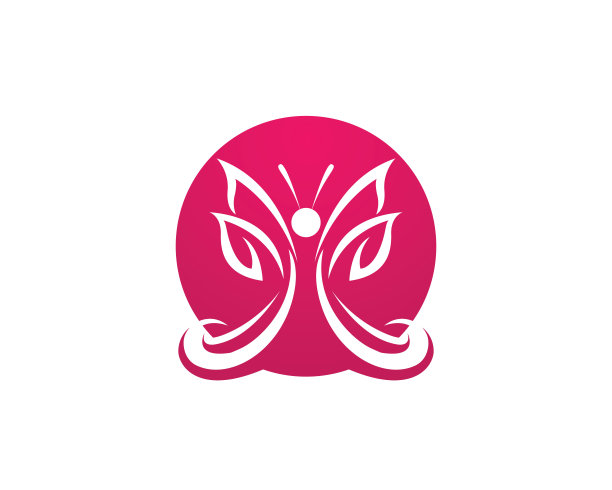 蝴蝶概念简单，图标多彩。标志。矢量图图片下载