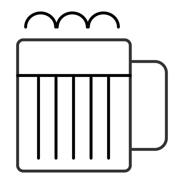 带泡沫筷子的啤酒杯细线图标矢量图，适用于网页和App图片下载