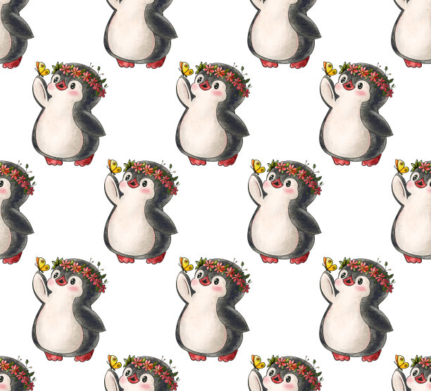 有趣的卡通企鹅素材图片