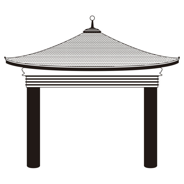 孤立的亚洲建筑图标图片下载