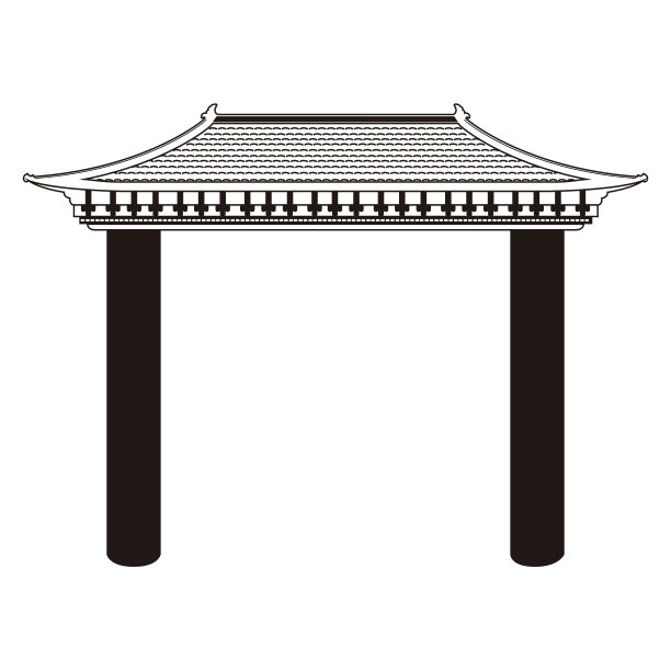 孤立的亚洲建筑图标图片下载