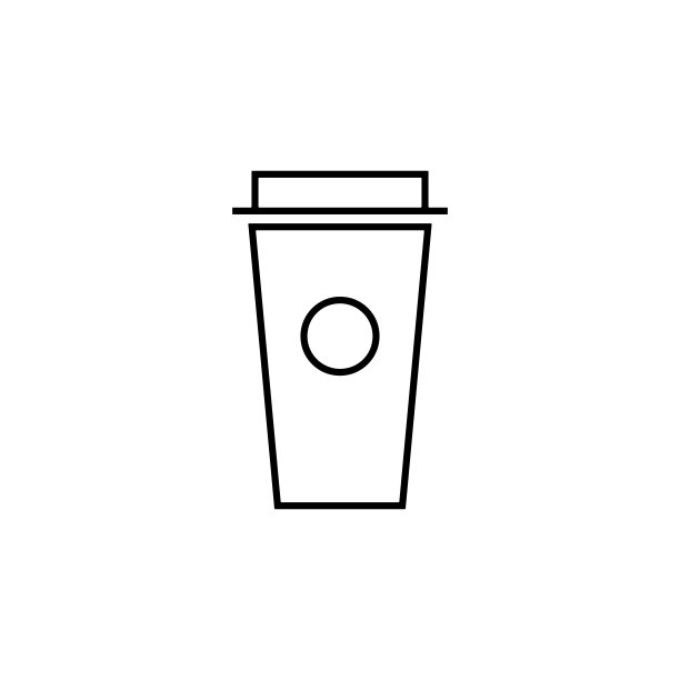 咖啡用塑料杯简约线条图标图片下载