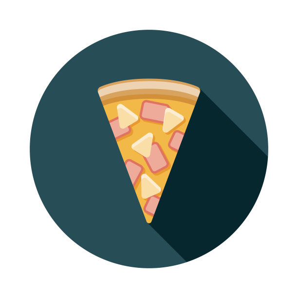 夏威夷披萨平面设计70年代的图标图片下载
