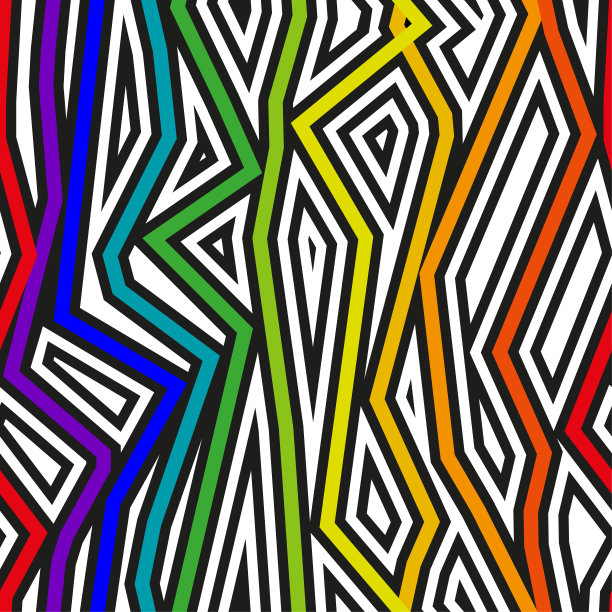 抽象矢量无缝op艺术模式。色彩缤纷的波普艺术，图形点缀。视错觉图片下载