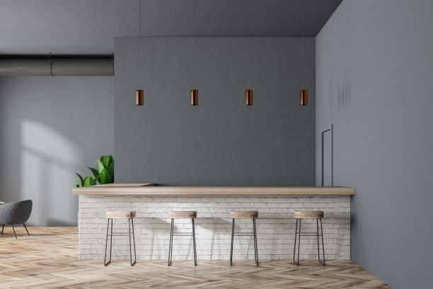 灰色现代酒吧内饰图片下载