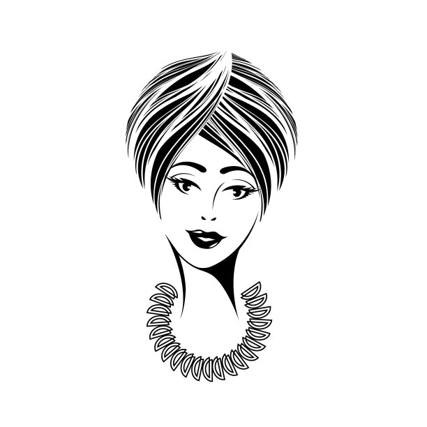 短发，波波头，优雅的妆容，戴着项链的美女图片下载