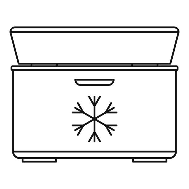 冰淇淋冰箱图标，轮廓样式图片下载