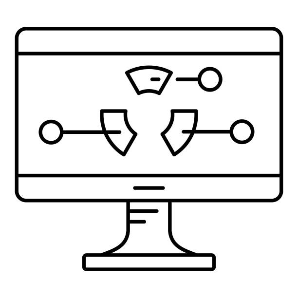 显示器图表图标轮廓样式图片下载