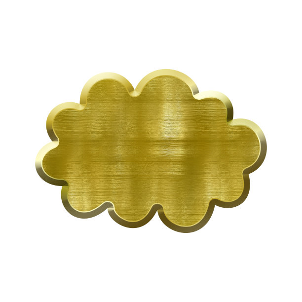 金属徽章，金属边框形式的云。图片下载