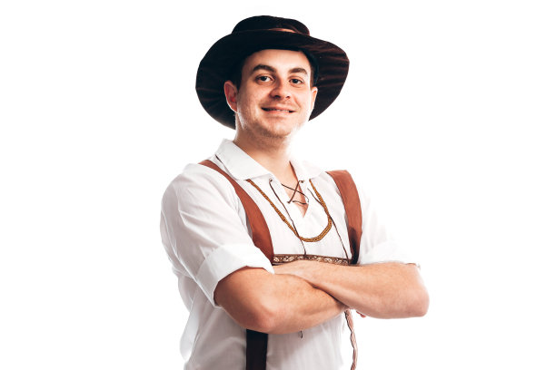 一个传统的巴伐利亚人孤立在白色背景上的图像图片下载