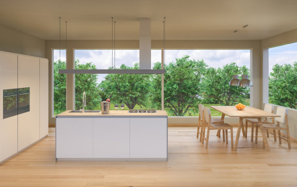 黑色斯堪的纳维亚厨房内饰图片下载