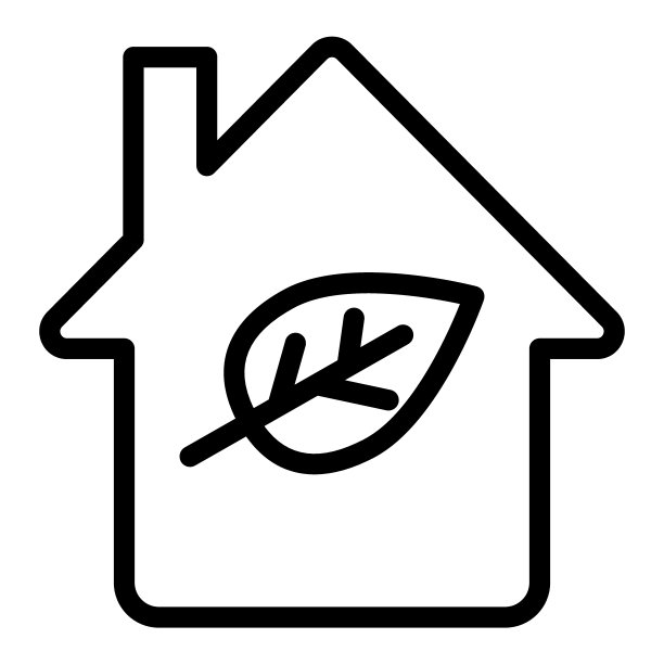 Eco house line图标。家与叶矢量插图孤立在白色。生态住宅轮廓风格设计，专为网页和应用设计。Eps 10。图片下载